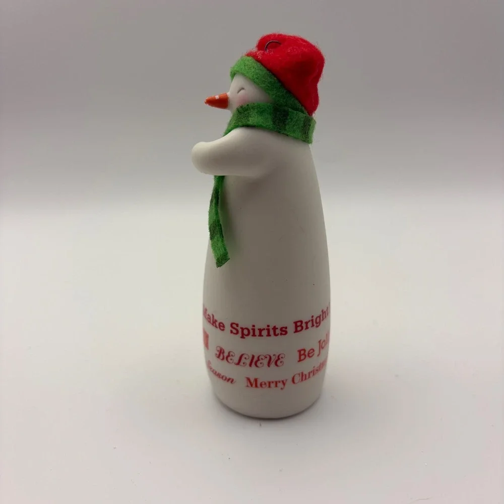 Hallmark 2014 Snowman Christmas Ornament Oh What Fun Felt Hat Scarf White Red